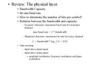 Review: The physical layer'