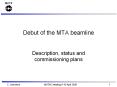 Debut of the MTA beamline PowerPoint PPT Presentation
