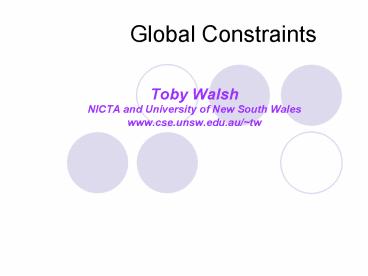 Global Constraints