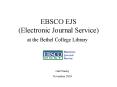 EBSCO EJS (Electronic Journal Service) PowerPoint PPT Presentation
