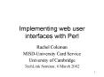 Implementing web user interfaces with Perl PowerPoint PPT Presentation