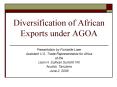 Diversification of African Exports under AGOA PowerPoint PPT Presentation