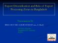 Export Diversification and Role of Export Processing Zones in Bangladesh PowerPoint PPT Presentation