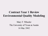 Contract Year 1 Review Environmental Quality Modeling