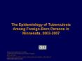 The Epidemiology of Tuberculosis Among ForeignBorn Persons in Minnesota, 20032007 PowerPoint PPT Presentation