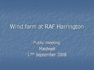 Wind farm at RAF Harrington