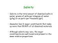 Salinity is the total amount of dissolved salts in water grams of salts per kilogram of water gkg or PowerPoint PPT Presentation