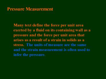 Pressure Measurement