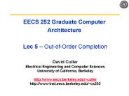 EECS 252 Graduate Computer Architecture Lec 5 OutofOrder Completion