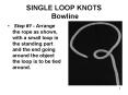 SINGLE LOOP KNOTS Bowline PowerPoint PPT Presentation
