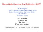 Decoy State Quantum Key Distribution (QKD)