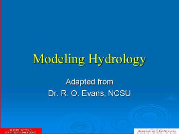 Modeling Hydrology