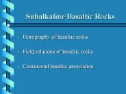 Subalkaline Basaltic Rocks