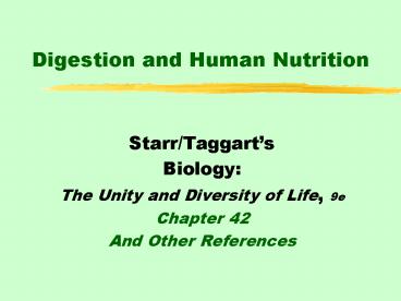Digestion and Human Nutrition