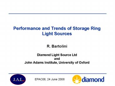 Performance and Trends of Storage Ring Light Sources