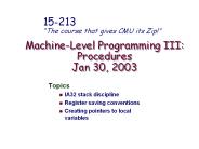 Machine-Level Programming III: Procedures Jan 30, 2003