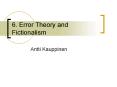 6' Error Theory and Fictionalism PowerPoint PPT Presentation