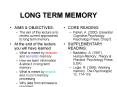 LONG TERM MEMORY PowerPoint PPT Presentation