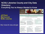 NCSU Libraries County and City Data