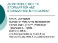 AN INTRODUCTION TO STORMWATER AND STORMWATER MANAGEMENT PowerPoint PPT Presentation