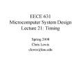 EECE 631 Microcomputer System Design Lecture 21: Timing PowerPoint PPT Presentation