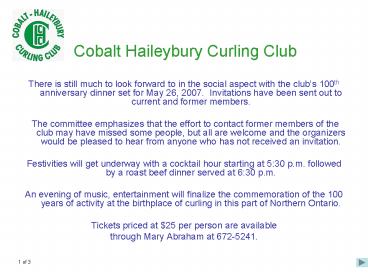 Cobalt Haileybury Curling Club