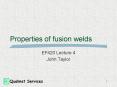 Properties of fusion welds PowerPoint PPT Presentation