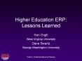 Higher Education ERP: Lessons Learned PowerPoint PPT Presentation