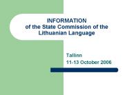 INFORMATION of the State Commission of the Lithuanian Language