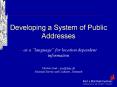 Developing a System of Public Addresses PowerPoint PPT Presentation