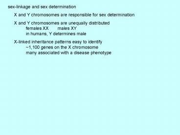 sexlinkage and sex determination