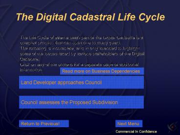 The Digital Cadastral Life Cycle