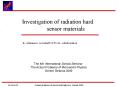 Investigation of radiation hard PowerPoint PPT Presentation