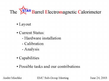 The Barrel Electromagnetic Calorimeter