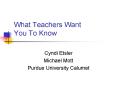 What Teachers Want You To Know PowerPoint PPT Presentation