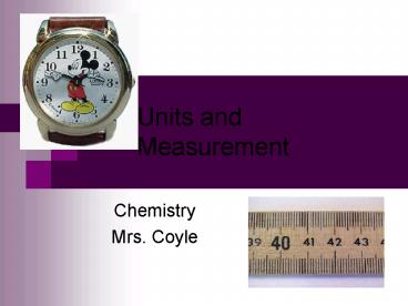 Units and Measurement