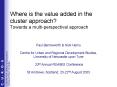 Where is the value added in the cluster approach Towards a multiperspectival approach PowerPoint PPT Presentation