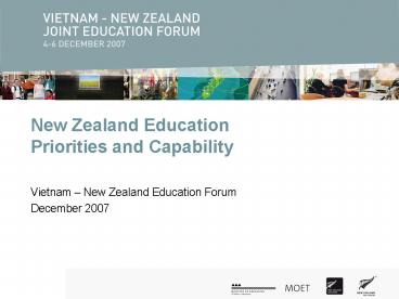 New Zealand Education Priorities and Capability