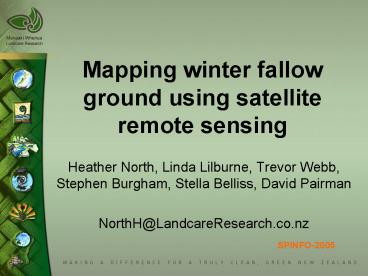 Mapping winter fallow ground using satellite remote sensing