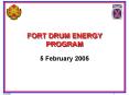 FORT DRUM ENERGY PROGRAM PowerPoint PPT Presentation