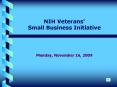 NIH Veterans Small Business Initiative PowerPoint PPT Presentation