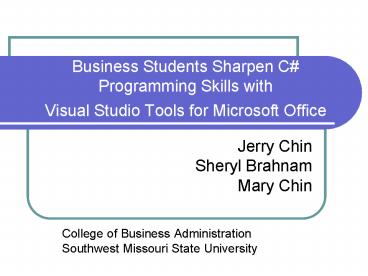 Business Students Sharpen C