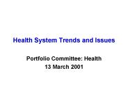 Health System Trends and Issues