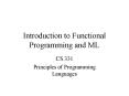 Introduction to Functional Programming and ML PowerPoint PPT Presentation