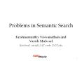 Problems in Semantic Search PowerPoint PPT Presentation