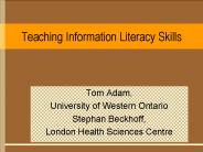 Teaching Information Literacy Skills