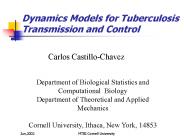 Dynamics Models for Tuberculosis Transmission and Control