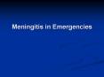 Meningitis in Emergencies PowerPoint PPT Presentation