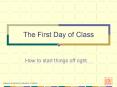 The First Day of Class PowerPoint PPT Presentation
