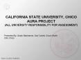 CALIFORNIA STATE UNIVERSITY, CHICO AURA PROJECT (ALL UNIVERSITY RESPONSIBILITY FOR ASSESSMENT) PowerPoint PPT Presentation